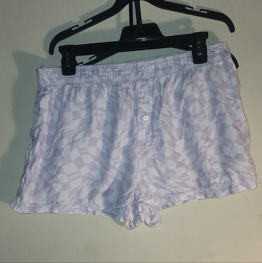 PINK Victoria's Secret Light Pink Checkered Shorts